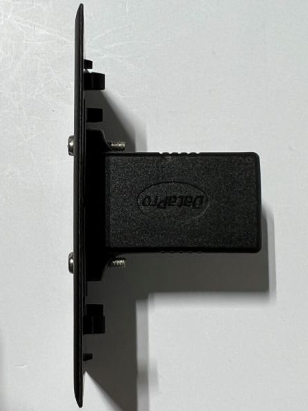 Telecom Plate with Display Port Female to Female Coupler - Installed - Top View - Black