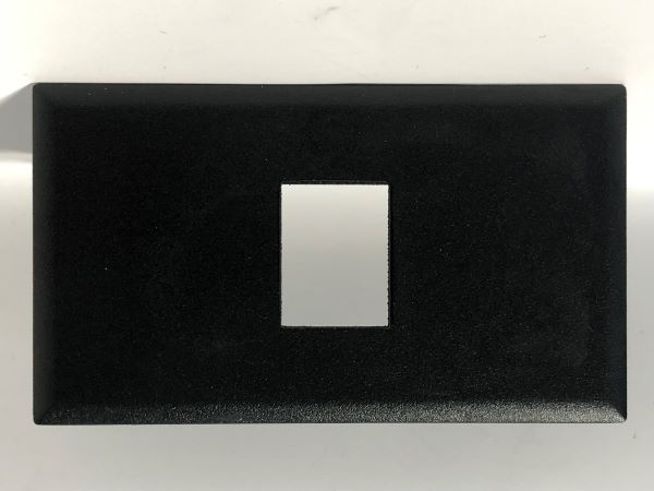 Telecom Data Plate with Keystone Knockout - Front View - Black