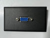 Telecom Plate with 15 pin VGA Female to Female Coupler - Installed - Front View - Black