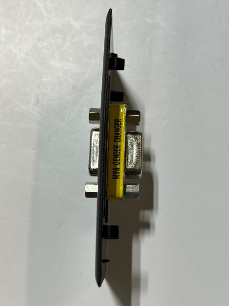 Telecom Plate with 15 pin VGA Female to Female Coupler - Installed - Top View - Black