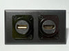 Telecom Plate with USB A and HDMI D-Series Panel Mount Female to Female Connectors - Installed - Front View - Black