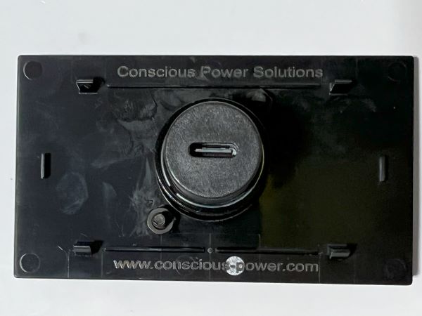 Telecom Plate with USB C D-Series Panel Mount Female to Female Connector - Installed - Back View - Black