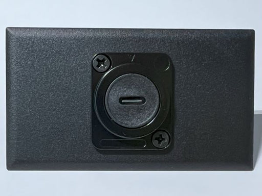 Telecom Plate with USB C D-Series Panel Mount Female to Female Connector - Installed - Front View - Black