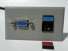 Telecom Plate with VGA cable and Siemon RJ45 Connector- Installed - Front View - Gray