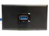 Telecom Data Plate with USB A 3.0 Keystone Cable Installed - Front View - Black