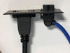 Telecom Data Plate with USB A Keystone 3' MtoF Cable and 6' HDMI Panel Mount Cable - Installed - Top View - Black