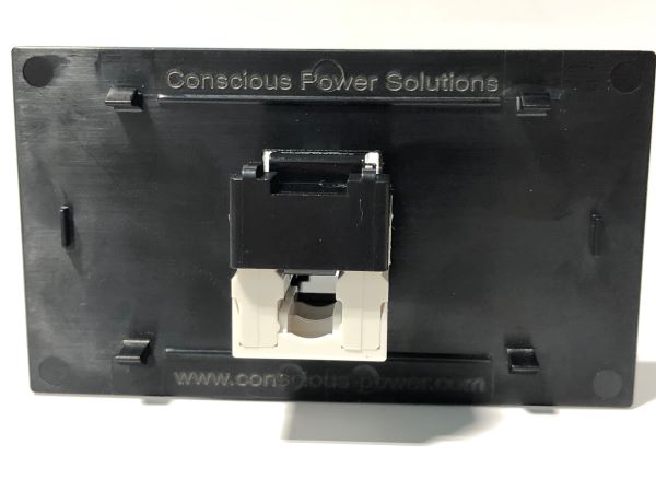 Telecom Data Plate with RJ45 Punch Down Connector - Installed - Back View - Black