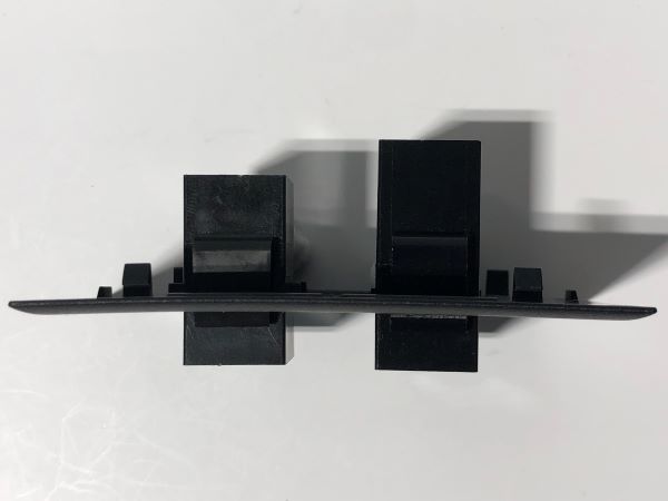 Telecom Plate with 1 RJ45 Inline Connector and 1 RJ11 Inline Connector - Installed - Top View - Black