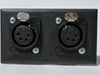 Telecom Plate with 2 D-Series 4 Pin XLR Solder Connectors - Installed - Front View - Black