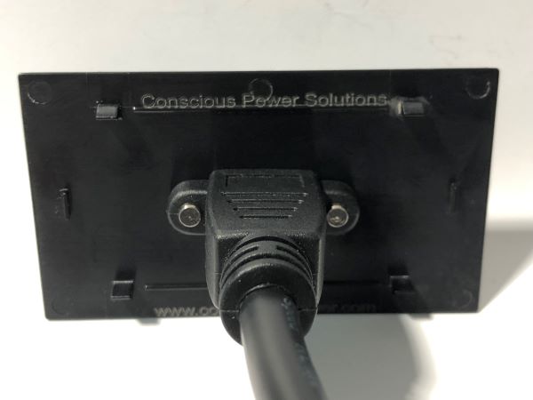 Telecom Plate with HDMI cable - Installed - Back View - Black