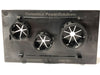Telecom Plate with 2-0.625in Split Shutter Bushings and 1-0.875in Shutter Bushing - Back View - Black