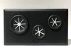 Telecom Plate with 2-0.625in Split Shutter Bushings and 1-0.875in Shutter Bushing - Front View - Black