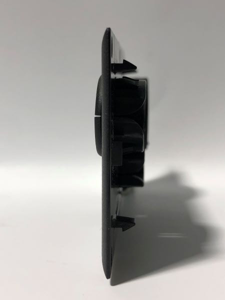 Telecom Plate with 2-0.625in Split Shutter Bushings and 1-0.875in Shutter Bushing - Side View - Black