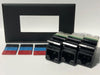 Telecom Data Plate with 3 Siemon RJ45 Punch Down Connectors - Uninstalled - Front View - Black
