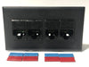 Telecom Data Plate with 4 Siemon RJ45 Punch Down Connectors - Installed - Front View - Black