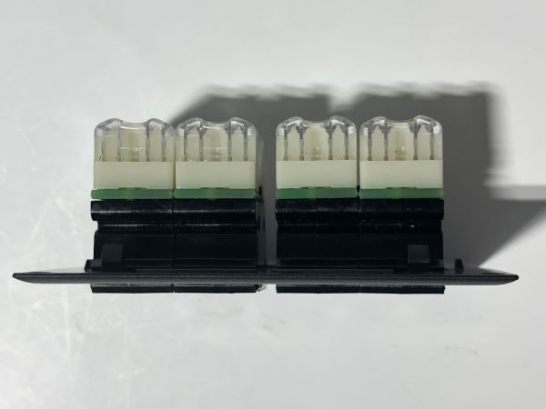 Telecom Data Plate with 4 Siemon RJ45 Punch Down Connectors - Installed - Top View - Black