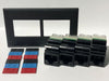 Telecom Data Plate with 4 Siemon RJ45 Punch Down Connectors - Uninstalled - Front View - Black