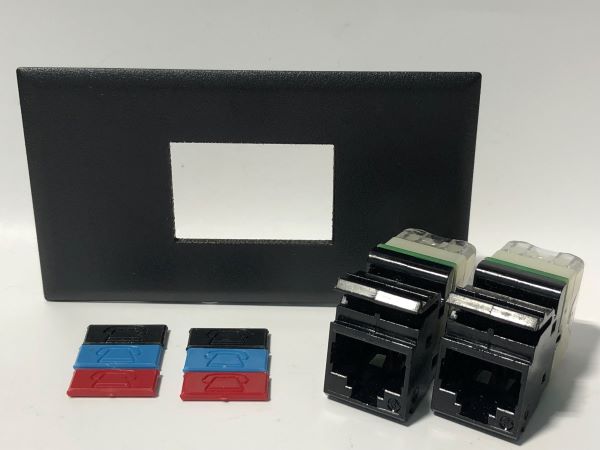 Telecom Plate Telecom Plate with 2 Siemon™ RJ45 CAT6 Punch Down Connectors ...