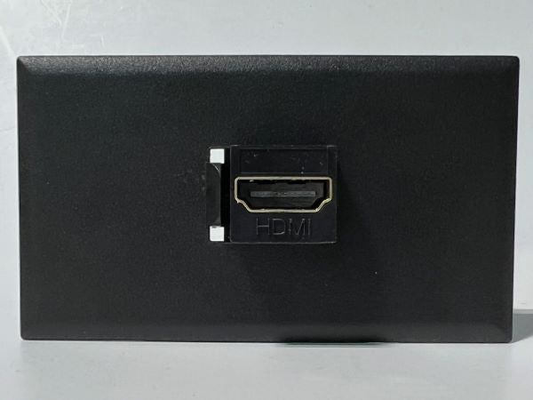 Telecom Plate with Single 4K HDMI Female to Female Connector - Installed - Front View - Black