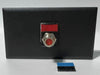 Telecom Plate with single Siemon™ Flat MAX® F-Type Coaxial Connector - Installed - Front View - Black. Shown with additional color icons