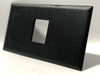 Telecom Data Plate with Keystone Knockout - Angled View - Black