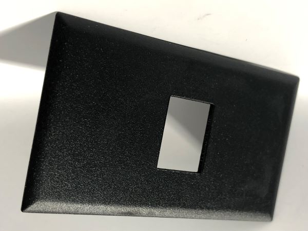 Telecom Data Plate with Keystone Knockout - Angled View - Black