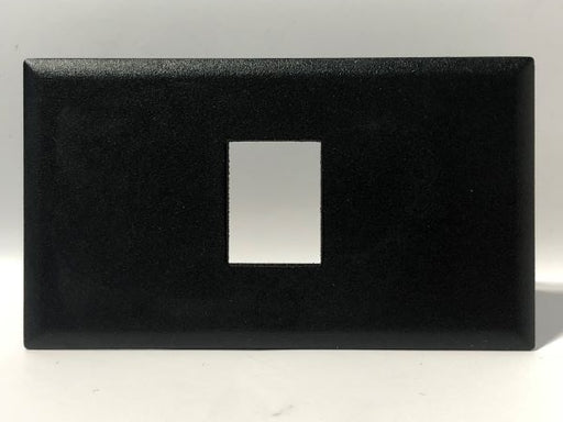Telecom Data Plate with Keystone Knockout - Front View - Black