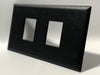 Telecom Data Plate with 2 Keystone Knockouts - Angled View - Black