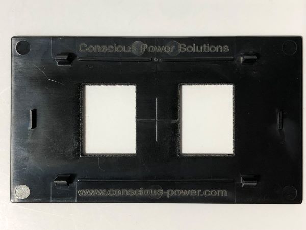Telecom Data Plate with 2 Keystone Knockouts - Back View - Black