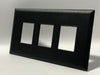 Telecom Data Plate with 3 Keystone Knockouts - Angled View - Black