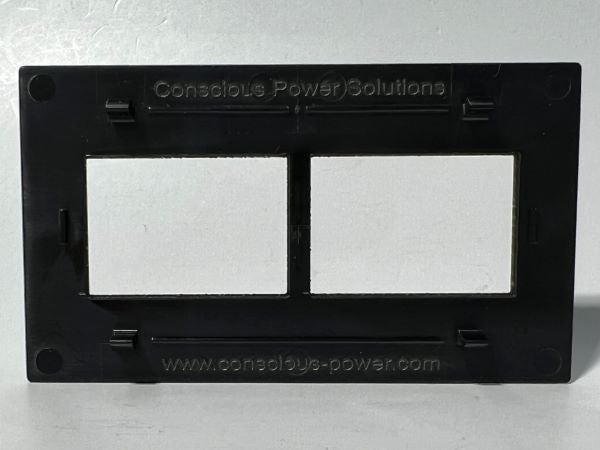 Telecom Plate with 2 Siemon™ Double Knockouts - Back View - Black