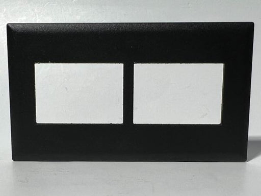Telecom Plate with 2 Siemon™ Double Knockouts - Front View - Black