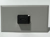 Telecom Plate with USB C 3.1 Pigtail Male to Female 9 inch cable - Installed - Front View - Gray