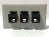 Telecom Data Plate with 3 RJ45 Punch Down Connector - Installed - Front View - Gray