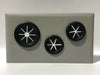 Telecom Plate with 2-0.625in Split Shutter Bushings and 1-0.875in Shutter Bushing - Front View - Gray