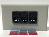 Telecom Data Plate with 3 Siemon RJ45 Punch Down Connectors - Installed - Front View - Gray