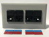 Telecom Data Plate with 4 Siemon RJ45 Punch Down Connectors - Installed - Front View - Gray
