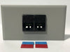 Telecom Data Plate with 2 Siemon RJ45 Punch Down Connectors - Installed - Front View - Gray