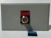 Telecom Plate with single Siemon™ Flat MAX® F-Type Coaxial Connector - Installed - Front View - Gray. Shown with additional color icons