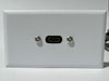 Telecom Data Plate with USB C 3.2 Panel Mount Cable Installed - Front View - White