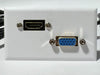 Telecom Plate with VGA cable and HDMI cable - Installed - Front View - White