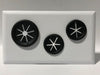 Telecom Plate with 2-0.625in Split Shutter Bushings and 1-0.875in Shutter Bushing - Front View - White