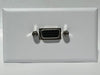 Telecom Plate with 15 pin VGA Male to Female Coupler - Installed - Front View - White