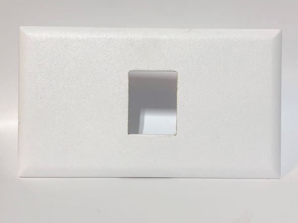Telecom Data Plate with Keystone Knockout - Front View - White