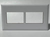 Telecom Plate with 2 Siemon™ Double Knockouts - Front View - White